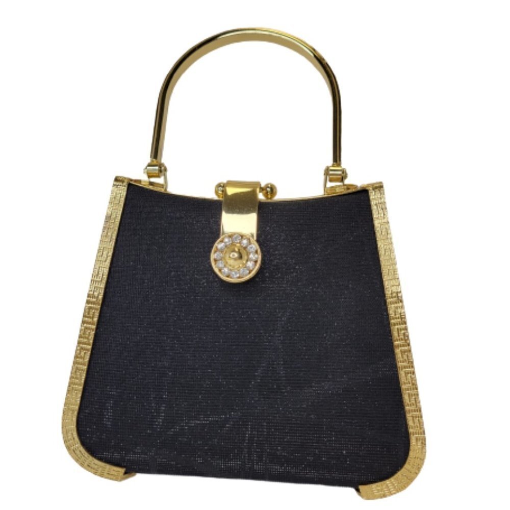 BLACK and Gold Mini Clutch Purse evening Cocktail Purse